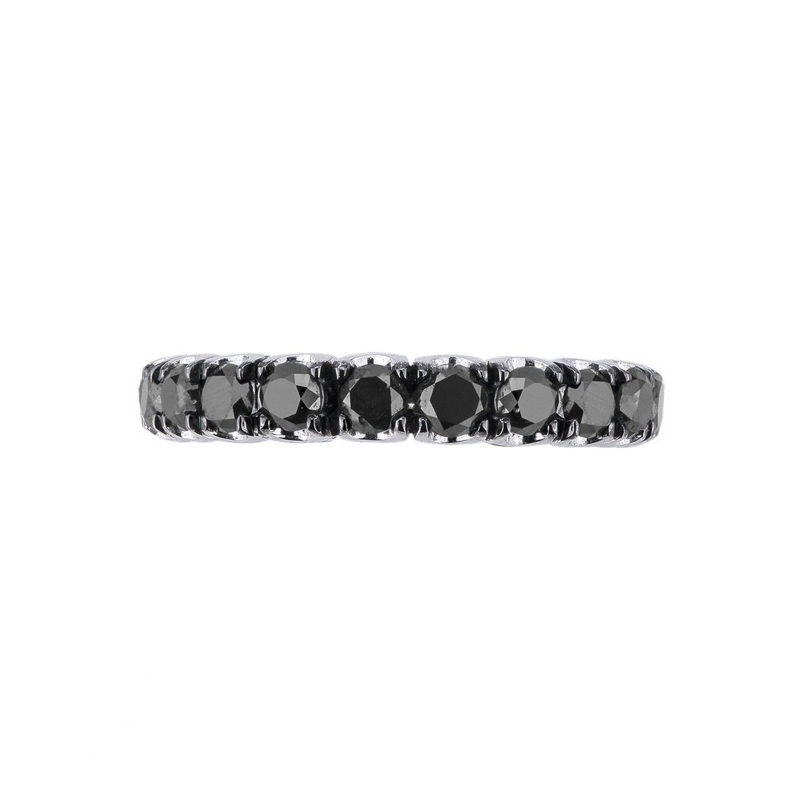 Anillo Eternity en oro blanco 18 quilates con diamantes negros Anillo Eternity en oro blanco 18 quilates con diamantes negros