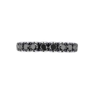 Anillo Eternity en oro blanco 18 quilates con diamantes negros