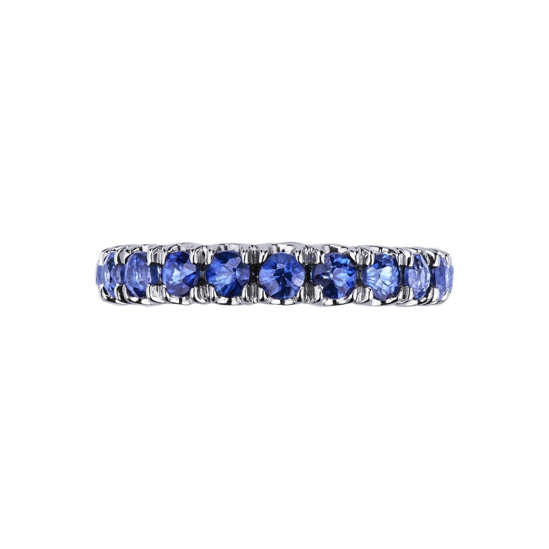 Anillo Eternity oro blanco 18k con zafiros azules Anillo Eternity oro blanco 18k con zafiros azules
