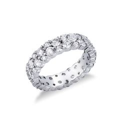 Anillo riviera oro blanco 18 quilates dos filas diamantes