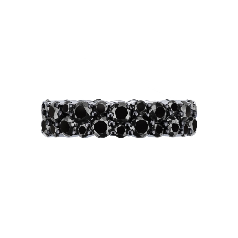 Anillo eternity oro blanco y diamantes negros Anillo eternity oro blanco y diamantes negros