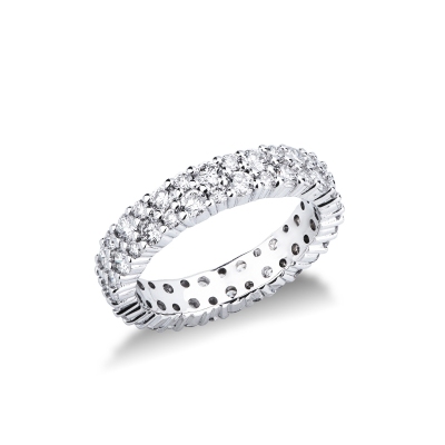 Anillo eternity en oro blanco de 18k con diamantes