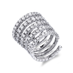 Anillo Fantasía en oro blanco 18k y diamantes