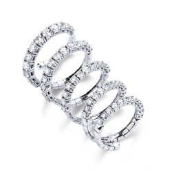 Anillo de resorte en oro blanco 18k con diamantes