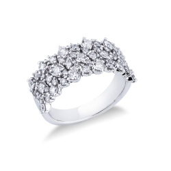 Anillo banda de oro blanco de 18 quilates con diamantes