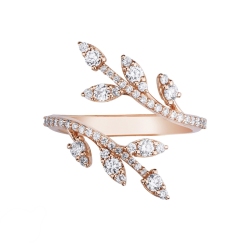 Anillo en oro rosa de 18k tu y yo con diamantes 2