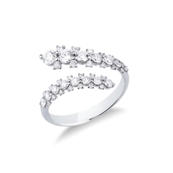 Anillo tu y yo en oro blanco con diamantes