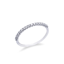 Anillo de alianza en oro blanco 18k con diamantes