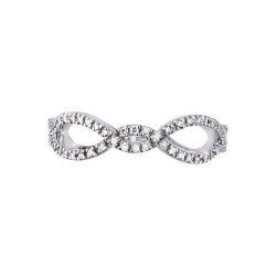 Anillo entrelazado en oro blanco 18k con diamantes 2