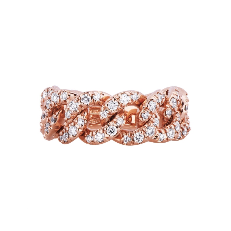 Anillo groumette oro rosa 18k con diamantes Anillo groumette oro rosa 18k con diamantes