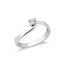 Anillo solitario en oro blanco de 18 kilates con diamante de 0,20 quilates