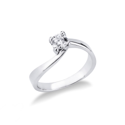 Anillo de compromiso en oro blanco de 18 kilates con diamante de 0,40 quilates