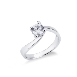 Anillo solitario 0,70 quilates diamante y oro blanco 18 kilates