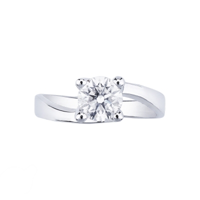 Anillo solitario para mujer en oro blanco diamante 1.00 ct
