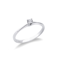 Anillo de compromiso oro blanco y diamante 0,10 quilates
