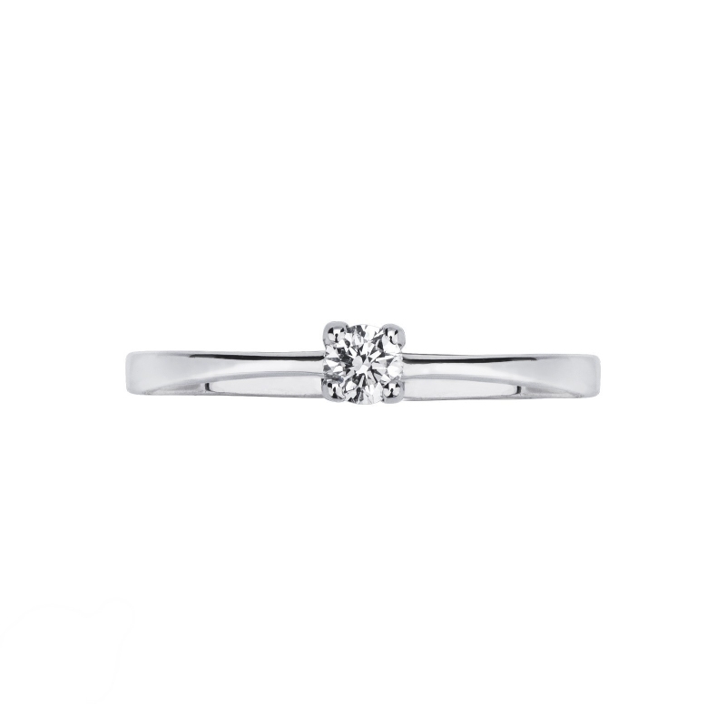 Anillo de compromiso en oro blanco de 18 kilates y diamante de 0,15 quilates  Anillo de compromiso en oro blanco de 18 kilates y diamante de 0,15 quilates