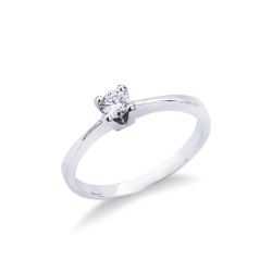 Solitario en oro blanco 18 kilates con diamante de 0,20 quilates