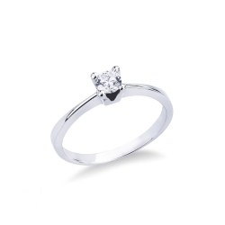 Anillo solitario con diamante de 0,30 quilates oro blanco 18 kilates
