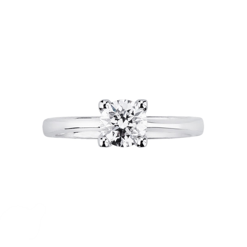 Anillo solitario diamante 0.70 ct oro blanco 18k cuatro garras
