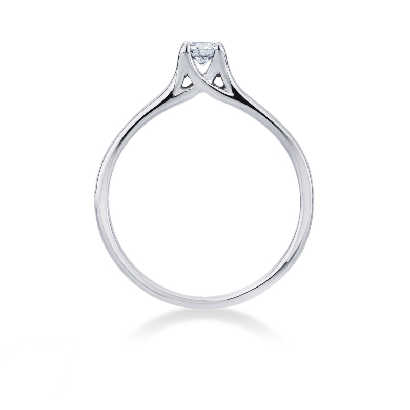 Anillo solitario de diamante 0,20 ct en oro blanco 18k