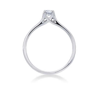 Anillo solitario de diamante 0,20 ct en oro blanco 18k