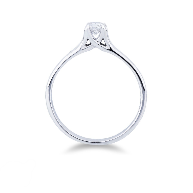 Anillo solitario de diamante 0.25 ct en oro blanco 18k