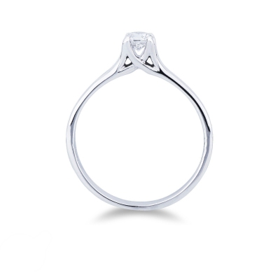 Anillo solitario de diamante 0.25 ct en oro blanco 18k