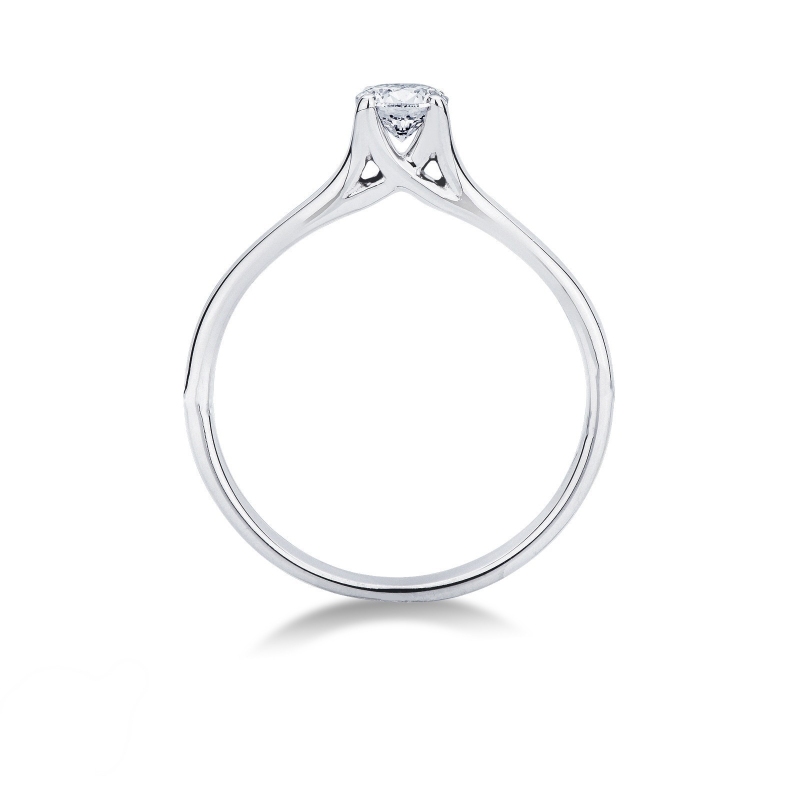 Anillo solitario 4 garras en oro blanco 18k con diamante 0,30 ct