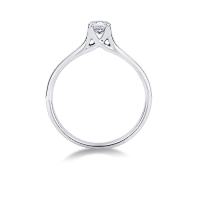 Anillo solitario 4 garras en oro blanco 18k con diamante 0,30 ct