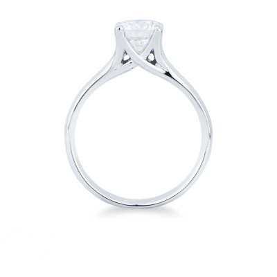 Anillo solitario en oro blanco 18 con diamante 0.90 ct