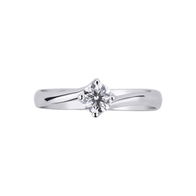 Anillo Solitario 4 Garras con Diamante 0,40 ct
