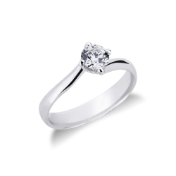 Anillo compromiso solitario en oro 18 quilates diamante 0.50 ct