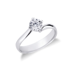 Anillo solitario con engaste de cuatro garras ct. 0,70