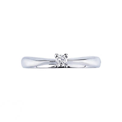 Anillo solitario diamante 0,10 ct oro blanco 18k