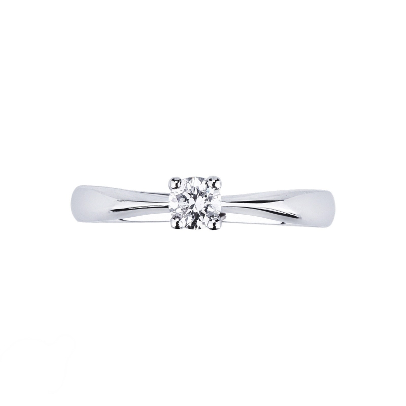 Anillo Solitario de Diamante 0,25 ct en Oro Blanco 18k