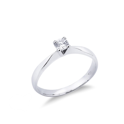 Anillo Solitario de Diamante 0,25 ct en Oro Blanco 18k