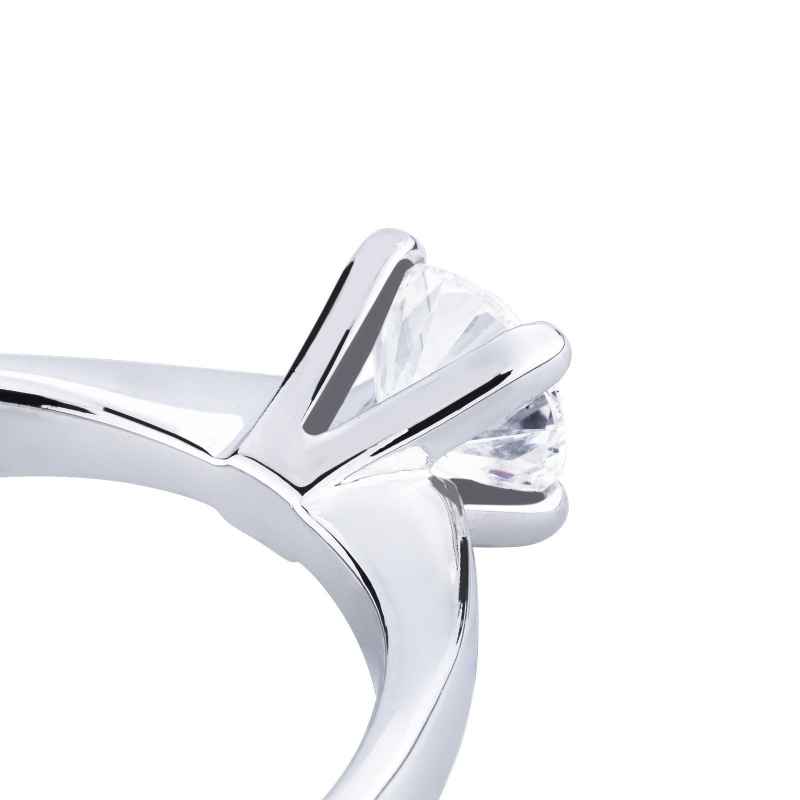 Anillo Solitario Oro Blanco 18k con Diamante Brillante