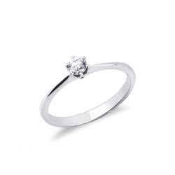 Anillo de compromiso en oro blanco 18 kilates con diamante 0,25 quilates