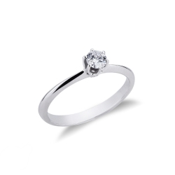 Anillo Solitario de 0,30 quilates diamante en oro blanco de 18 kilates