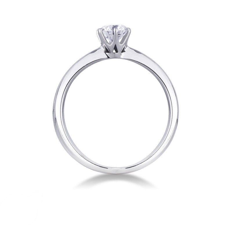 Anillo de compromiso con 6 garras en oro blanco de 18 kilates y diamante 0,50 quilates  Anillo de compromiso con 6 garras en oro blanco de 18 kilates y diamante 0,50 quilates