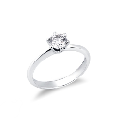 Anillo solitario 0,70 quilates diamante en oro blanco 18 kilates