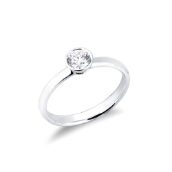 Anillo de compromiso oro y diamante solitario 0,40 quilates