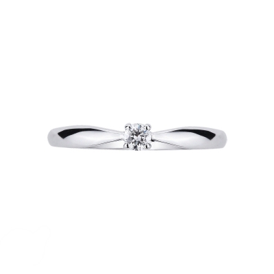 Sortija diamante 0,10 ct oro blanco 18 quilates