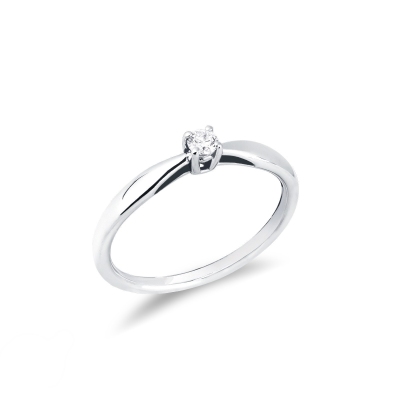 Sortija diamante 0,10 ct oro blanco 18 quilates