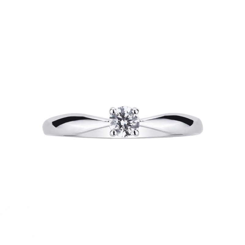 Anillo solitario con diamante de 0,20 quilates en oro blanco 18 kilates  Anillo solitario con diamante de 0,20 quilates en oro blanco 18 kilates