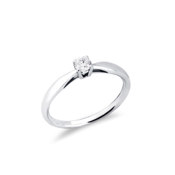 Anillo solitario con diamante de 0,20 quilates en oro blanco 18 kilates