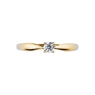 Anillo solitario diamante oro amarillo 18k ct 0.20