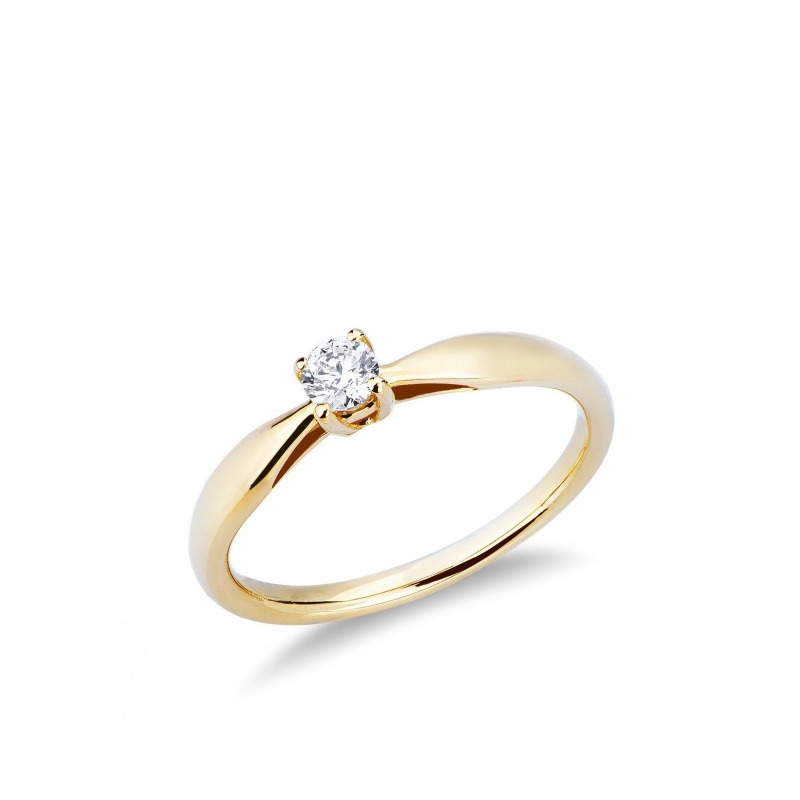 Anillo solitario diamante oro amarillo 18k ct 0.20