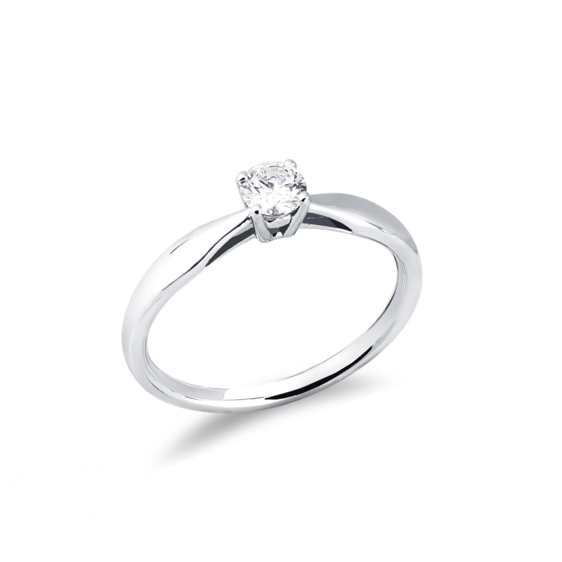 Anillo solitario diamante 0.30 ct oro blanco 18k