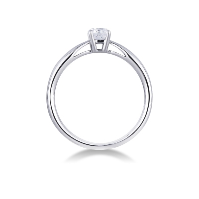 Solitario 4 garras oro blanco 18 kilates con diamante 0,40 quilates